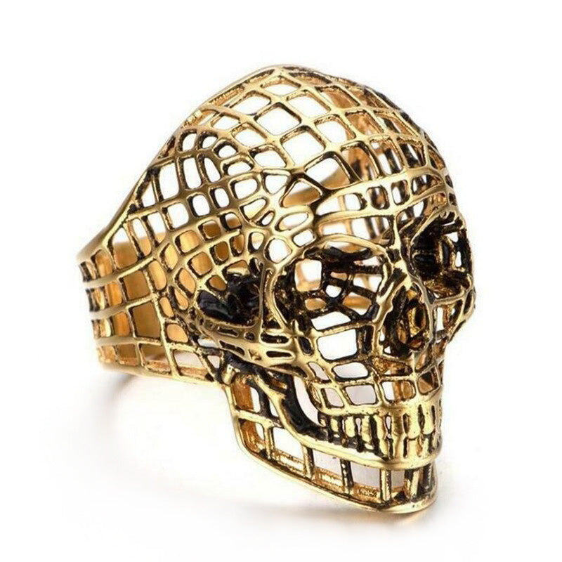 Gothic Hollow Out Skull Ring / Biker Punk Rock Rings / Biker Jewelry