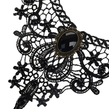 Gothic Necklace / Zinc Alloy Handmade Lace Necklace