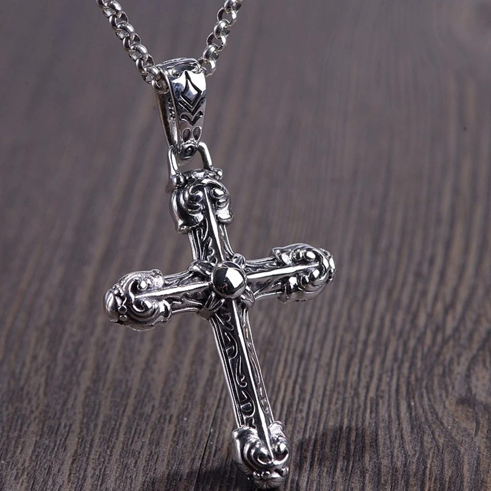 Pendant Cross With 925 Sterling Silver / Gothic Jewelry for and