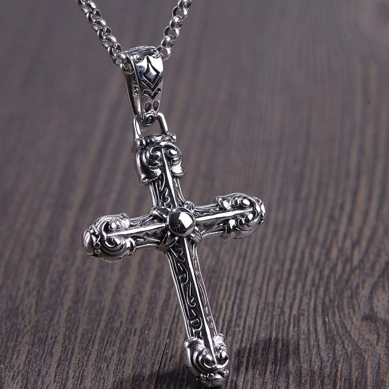 Pendant Cross With 925 Sterling Silver / Gothic Jewelry for and