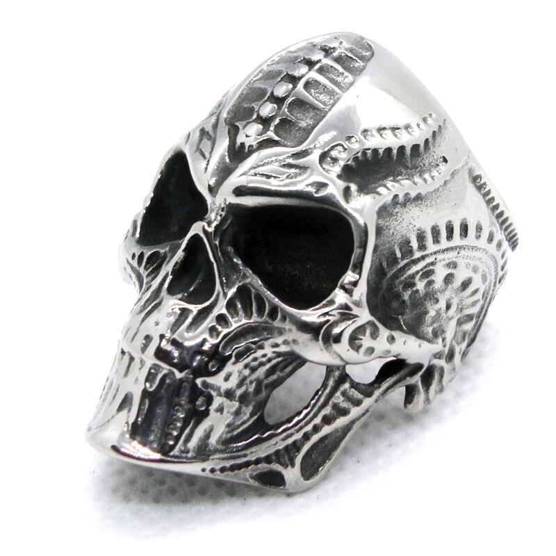 Satanic Skull Ring / Gothic Stainless Steel Devil Jewelry