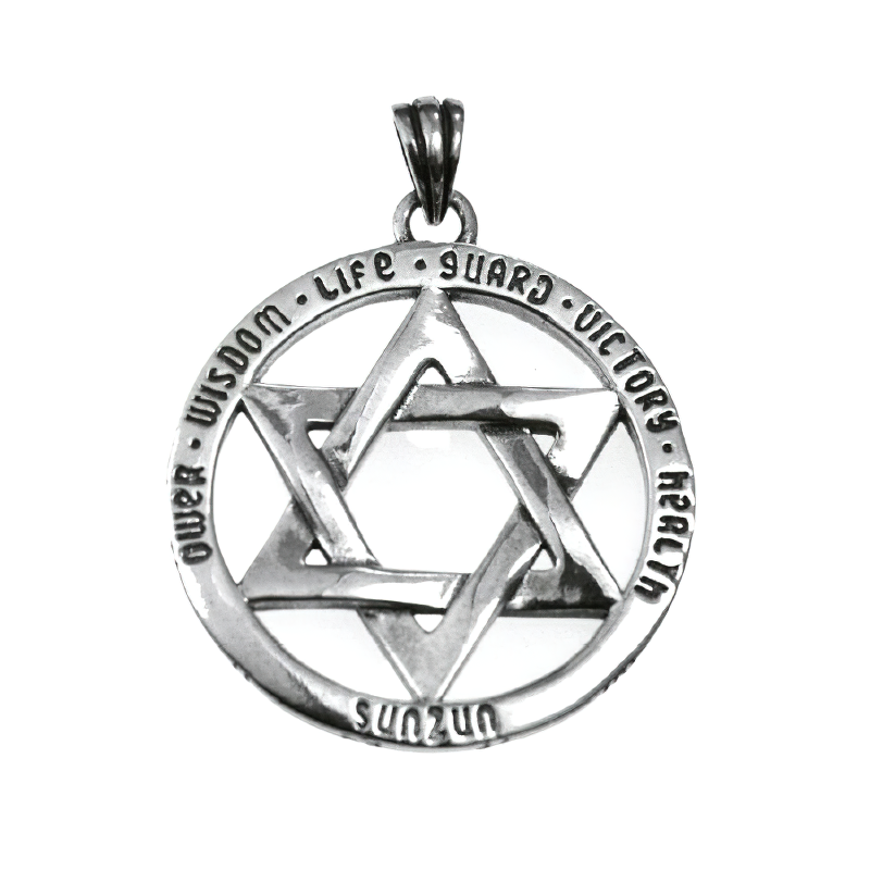 Silver Pendant in Form Hexagram / Original Jewelry of Thai Silver Sterling 925