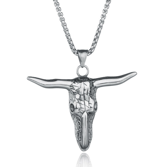 Stainless Steel Bull Head Shape Pendant Necklace / Alternative Fashhion Jewelry