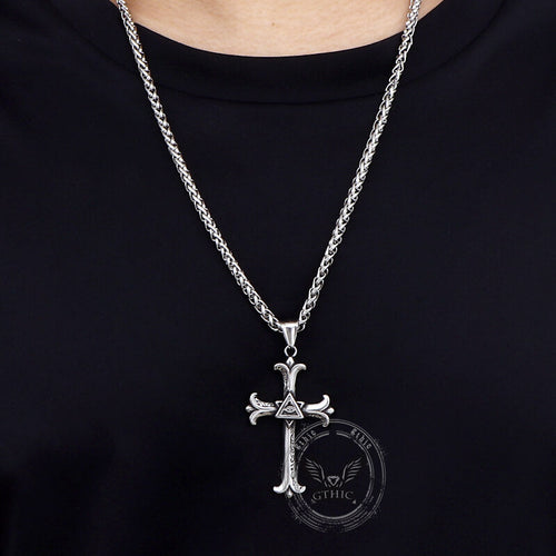 All-seeing Eye Cross Stainless Steel Pendant