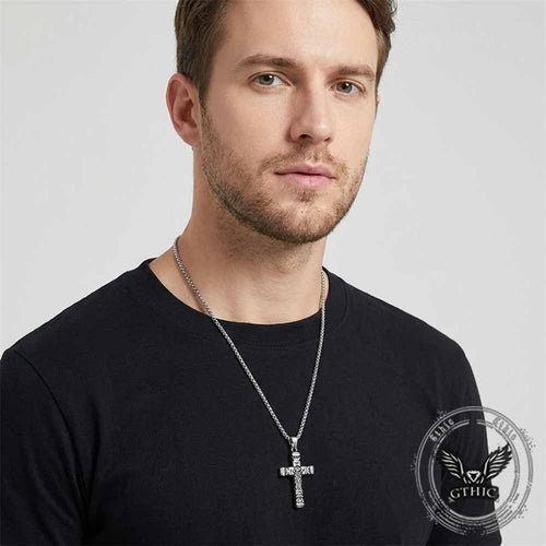 All-seeing Eye Stainless Steel Cross Pendant