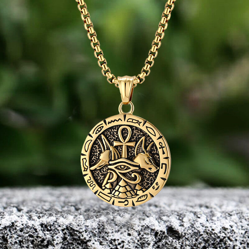 Anubis Ankh Cross Stainless Steel Pendant