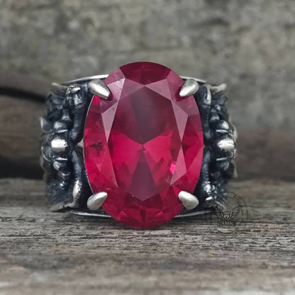 Archangel Michael Wings Gem Sterling Silver Ring