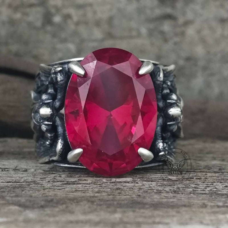 Archangel Michael Wings Gem Sterling Silver Ring