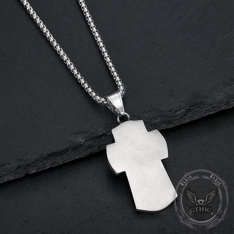 Archangel Saint Michael Cross Stainless Steel Pendant