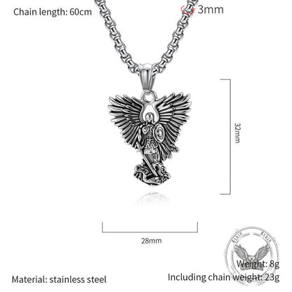 Archangel Saint Michael Stainless Steel Pendant