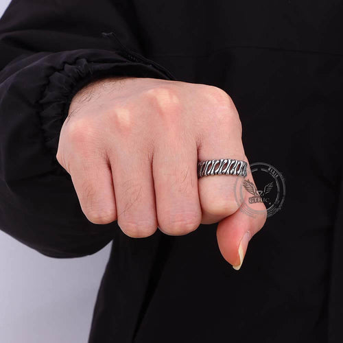Bones Splicing Hollow Stainless Steel Ring