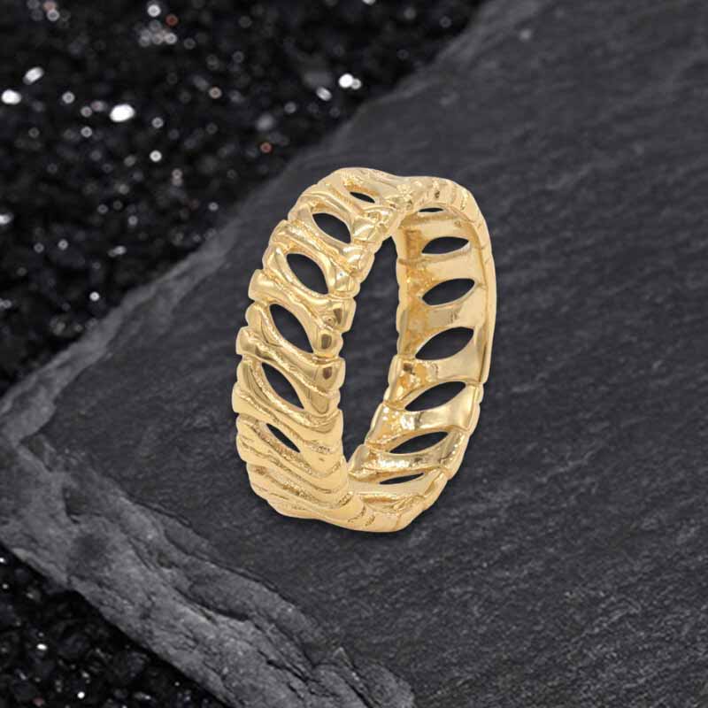 Bones Splicing Hollow Stainless Steel Ring