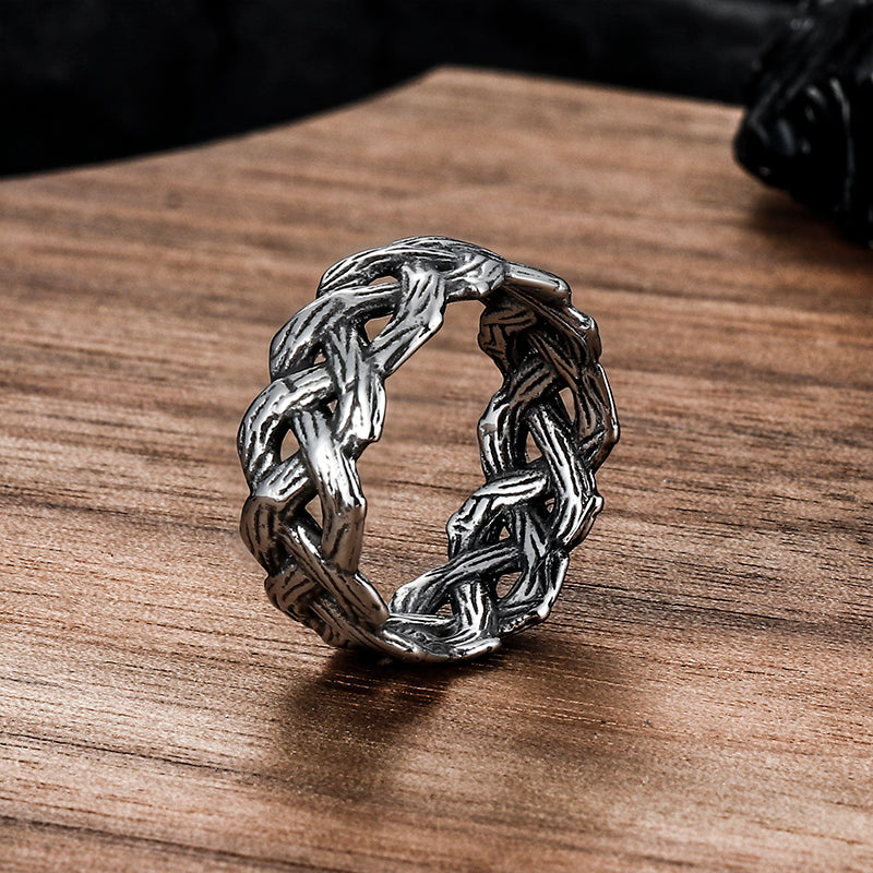Braided Celtic Knot Stainless Steel Ring
