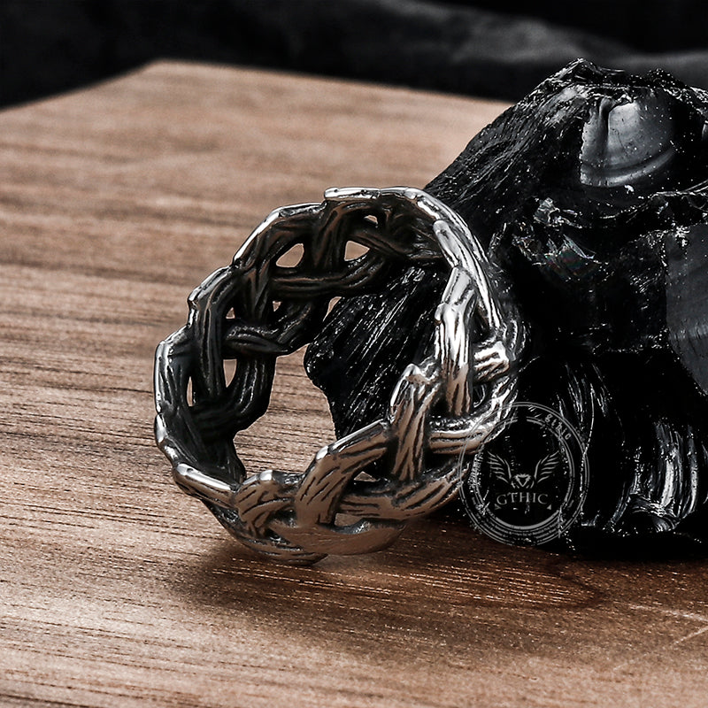Braided Celtic Knot Stainless Steel Ring