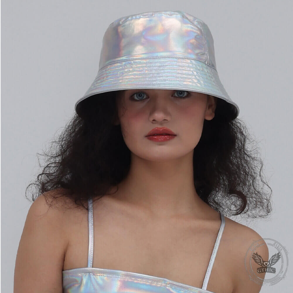 British Patent Leather Small Brim Bucket Hat