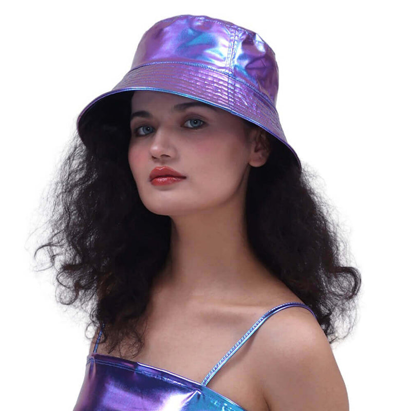 British Patent Leather Small Brim Bucket Hat