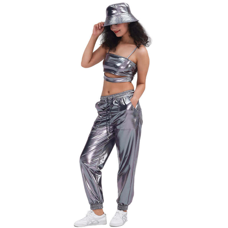 British Patent Leather Small Brim Bucket Hat