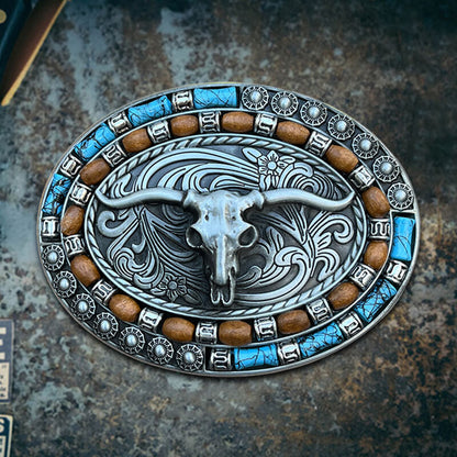Bull Skull Zinc Alloy Belt Buckle