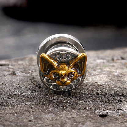 Cat Head Stainless Steel Ear Gauges