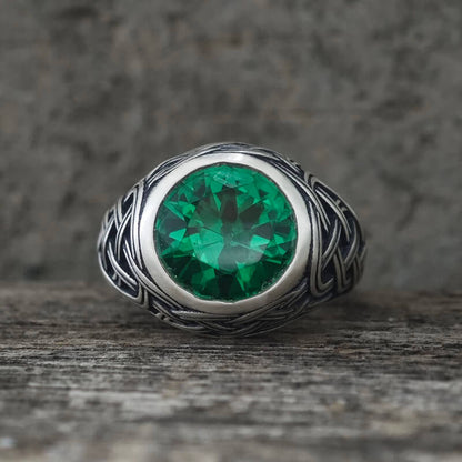 Celtic Knot Gemstone Sterling Silver Ring