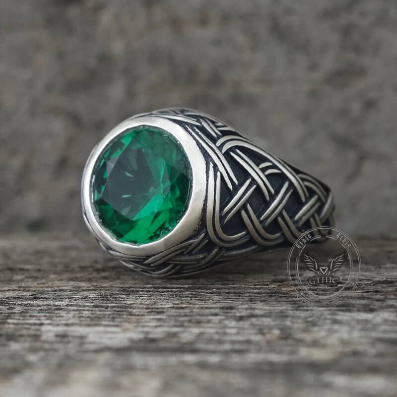 Celtic Knot Gemstone Sterling Silver Ring