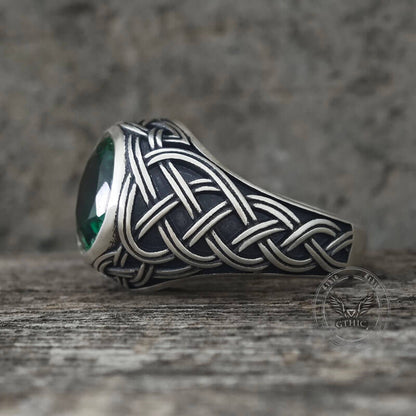 Celtic Knot Gemstone Sterling Silver Ring