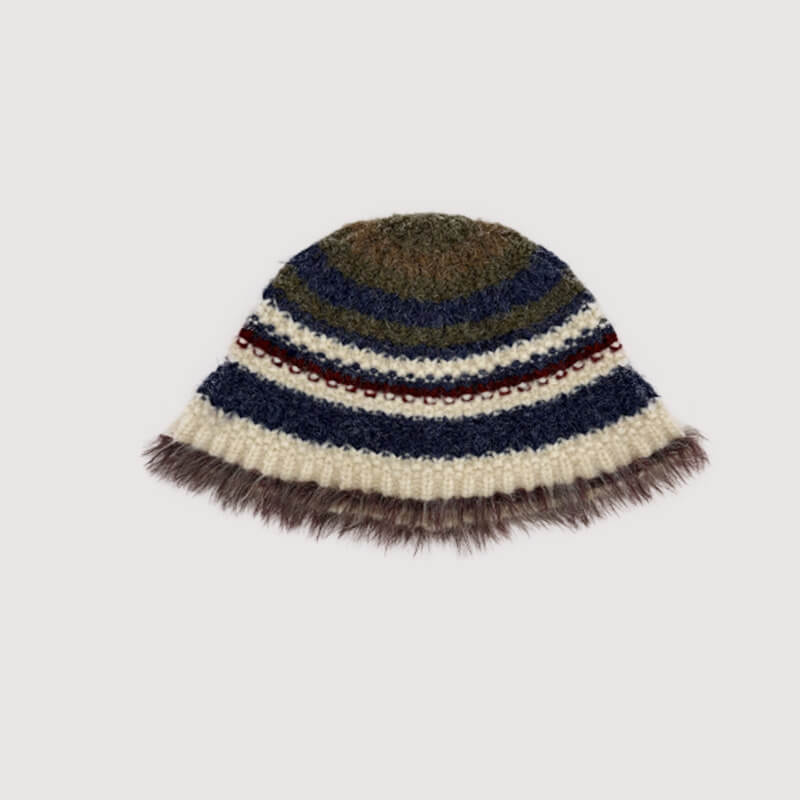 Colorful Striped Knitted Bucket Hat