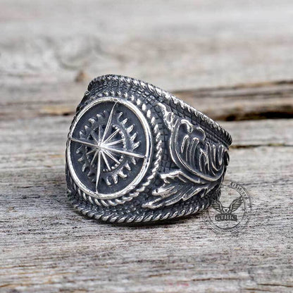 Compass Stainless Steel Marine Ring