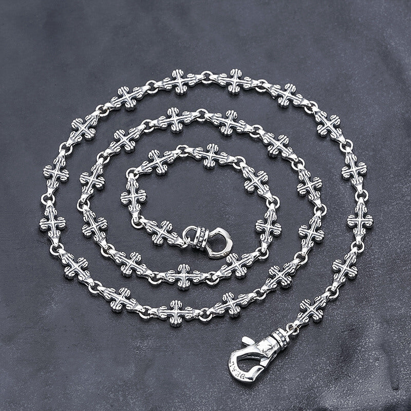 Cross Link Sterling Silver Necklace