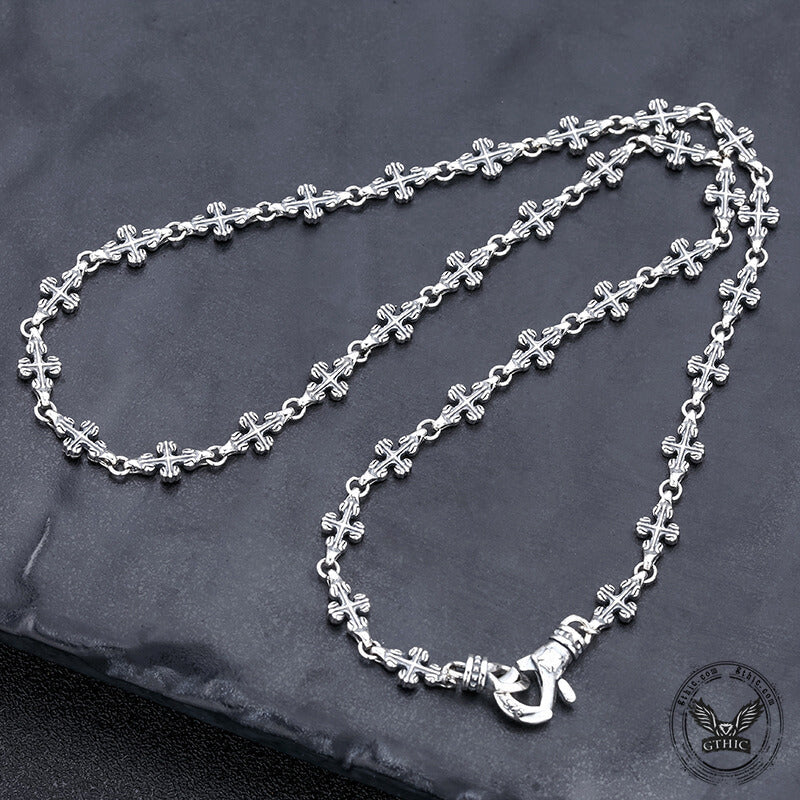 Cross Link Sterling Silver Necklace