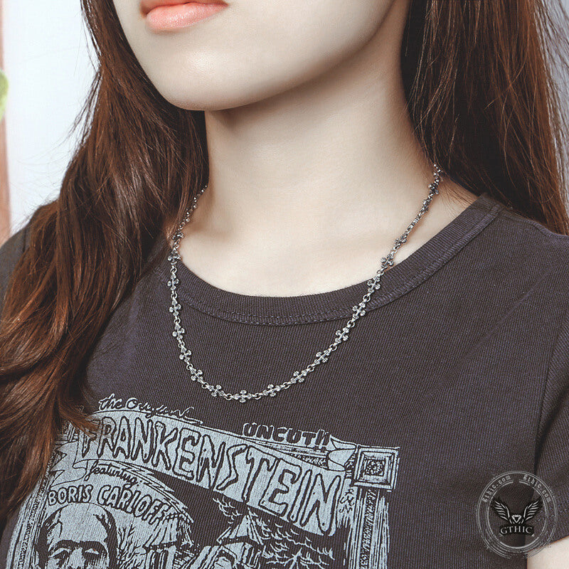 Cross Link Sterling Silver Necklace