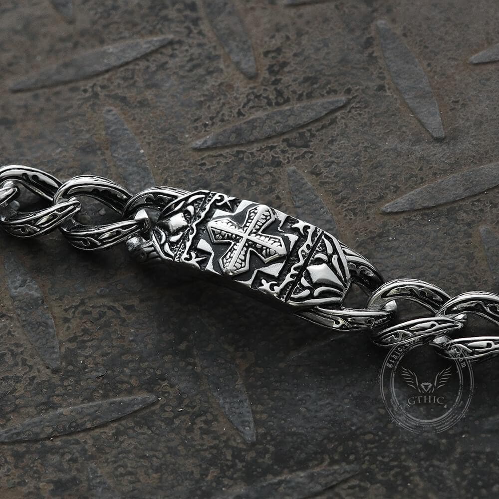Cross Pattern Stainless Steel Bracelet