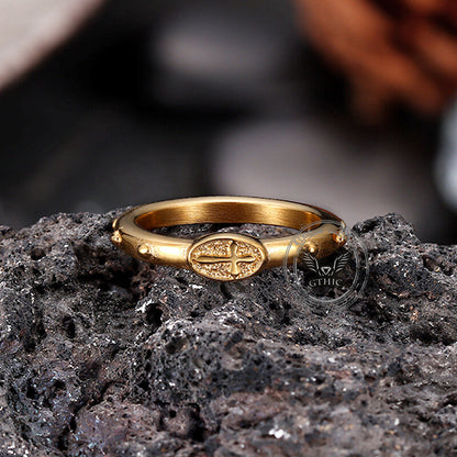Cross Pattern Stainless Steel Christian Ring