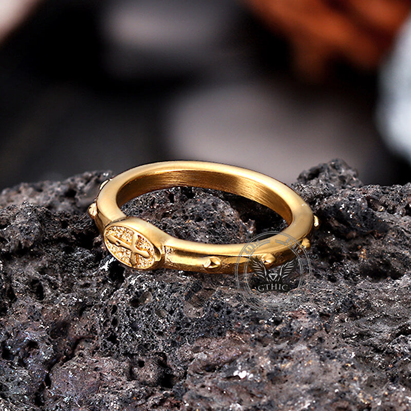 Cross Pattern Stainless Steel Christian Ring