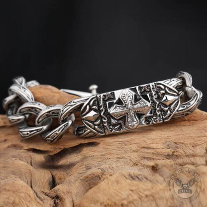 Cross Pattern Stainless Steel Bracelet