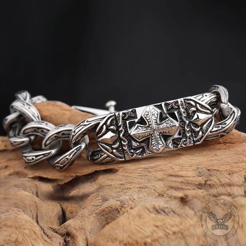Cross Pattern Stainless Steel Bracelet