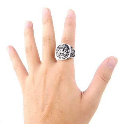 Crown Cross Stainless Steel Masonic Ring