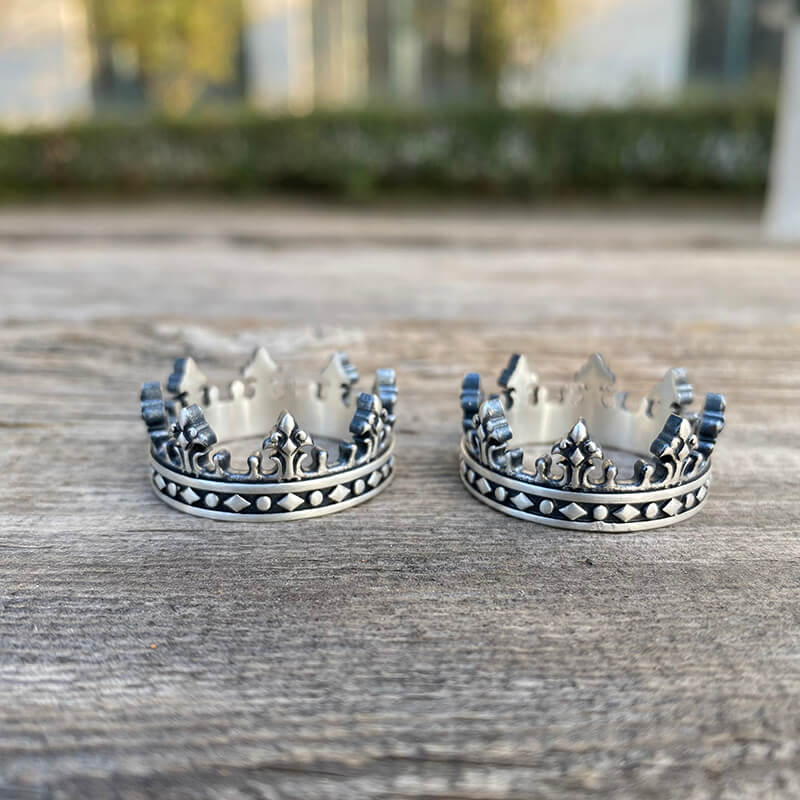 Crown Design Sterling Silver Ring