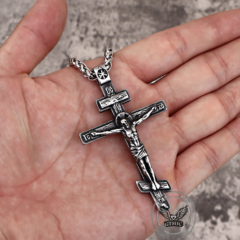 Crucifixion of Jesus Stainless Steel Cross Pendant