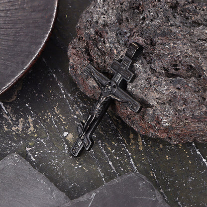 Crucifixion of Jesus Stainless Steel Cross Pendant