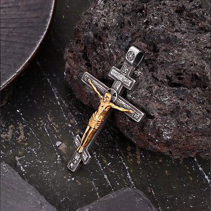Crucifixion of Jesus Stainless Steel Cross Pendant