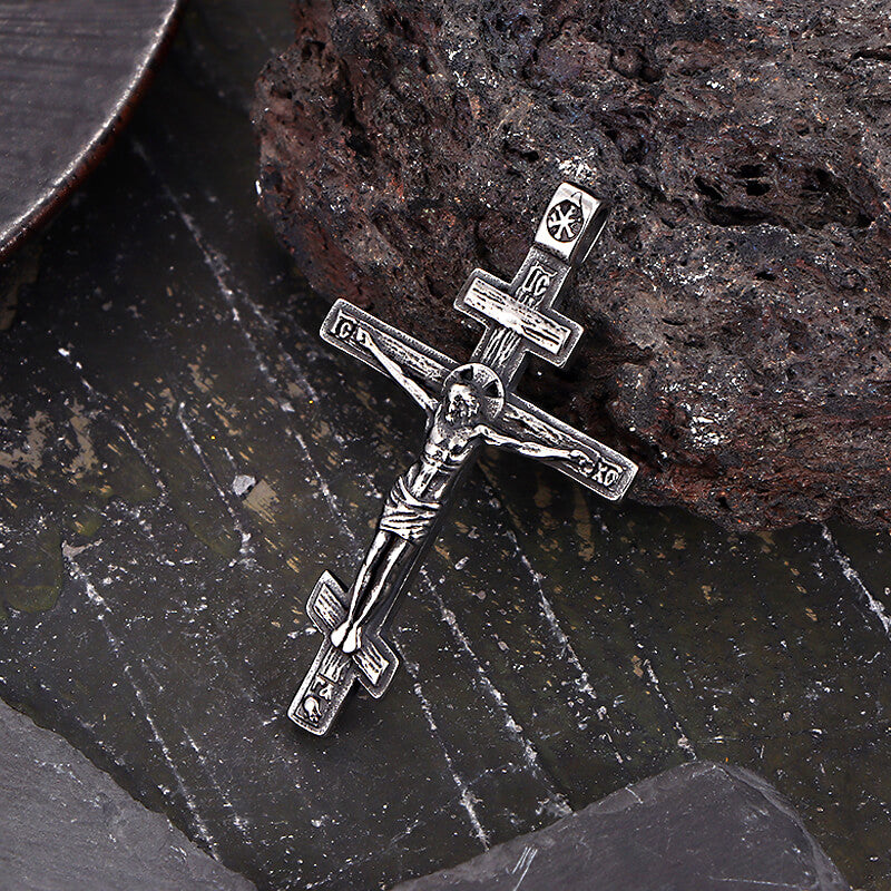 Crucifixion of Jesus Stainless Steel Cross Pendant