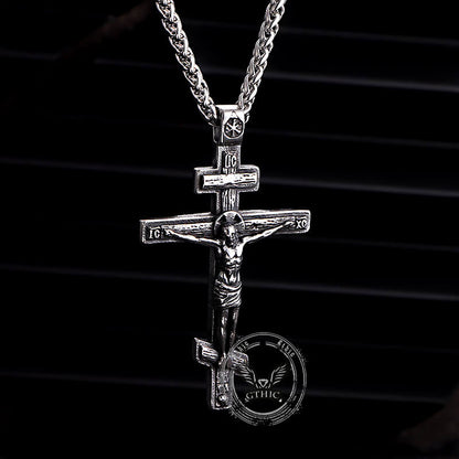Crucifixion of Jesus Stainless Steel Cross Pendant
