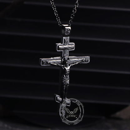 Crucifixion of Jesus Stainless Steel Cross Pendant