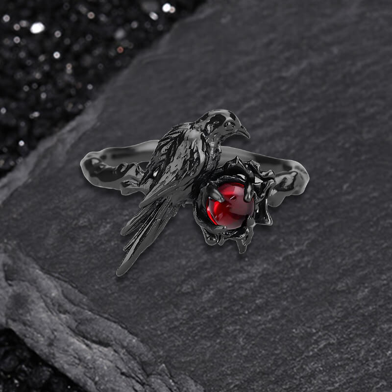 Dark Crow Copper Cz Open Ring