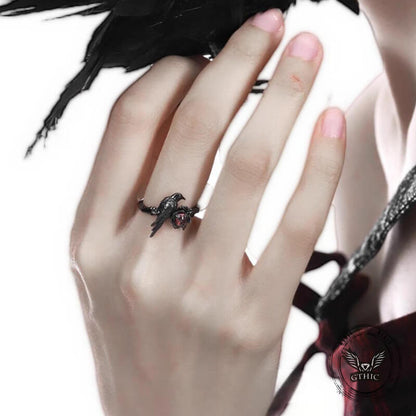 Dark Crow Copper Cz Open Ring