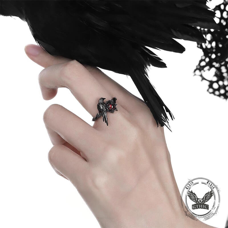 Dark Crow Copper Cz Open Ring