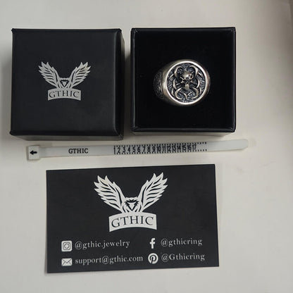 Demon Skull Silver Ring