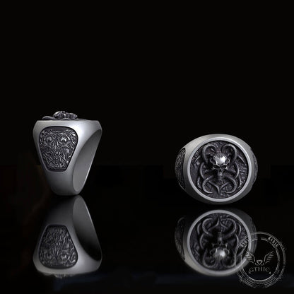 Demon Skull Silver Ring