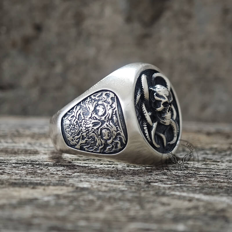 Demon Skull Silver Ring